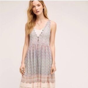 Maeve Violetta Layered Dress with Floral Lace Trim